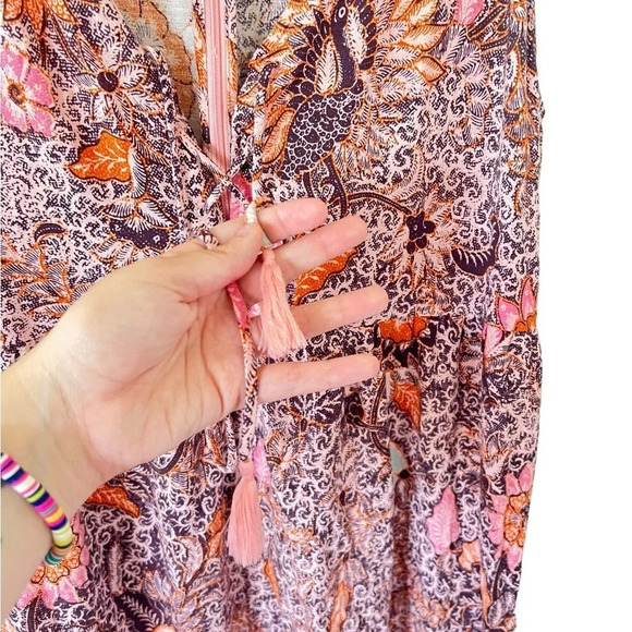 Madewell Lace-Up Ruffle-Hem Midi Dress in Bali Blooms - Picture 8 of 10